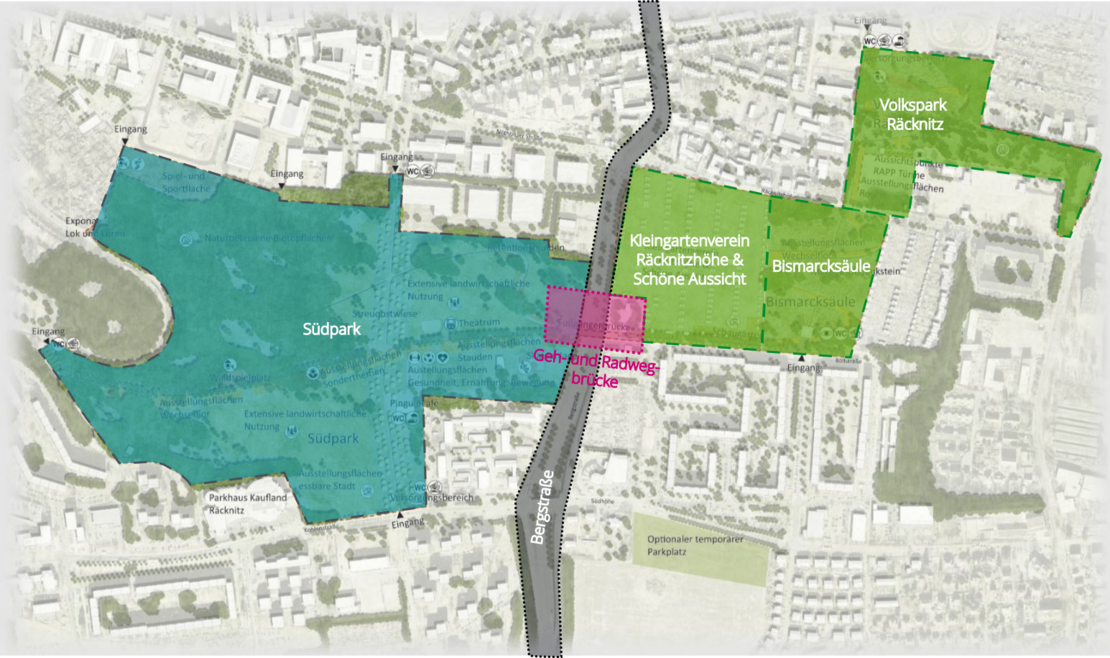 Lageplan des Kernareals Südpark 