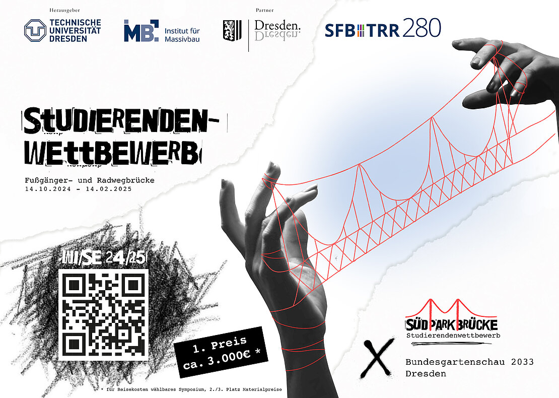 Student competition to design a resource-efficient pedestrian and cycle bridge at Südpark in Dresden