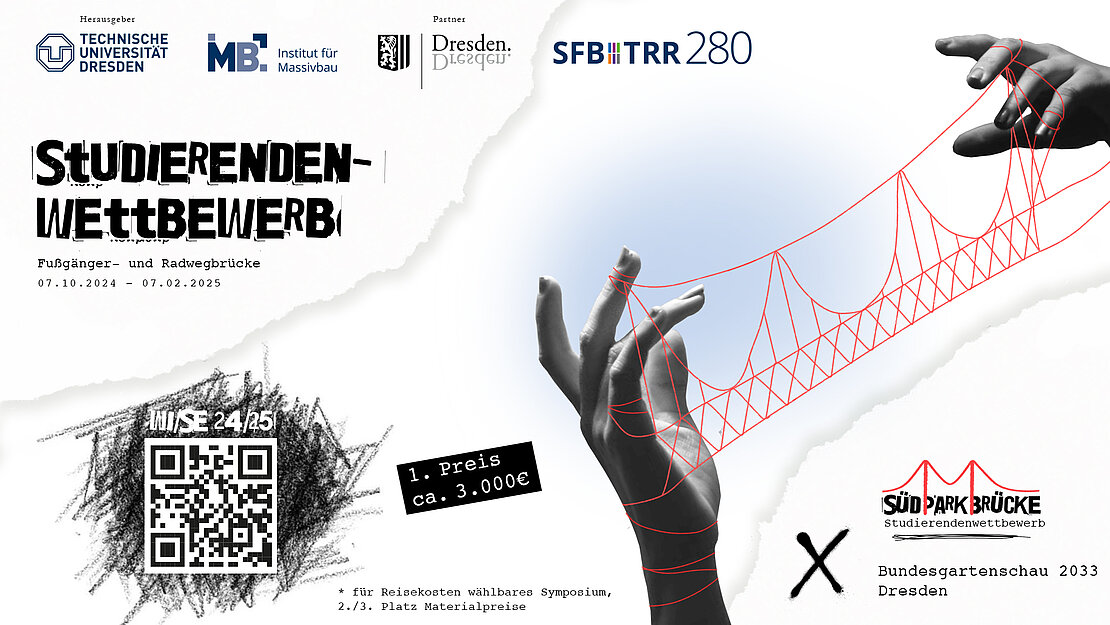 Student competition to design a resource-efficient pedestrian and cycle bridge at Südpark in Dresden